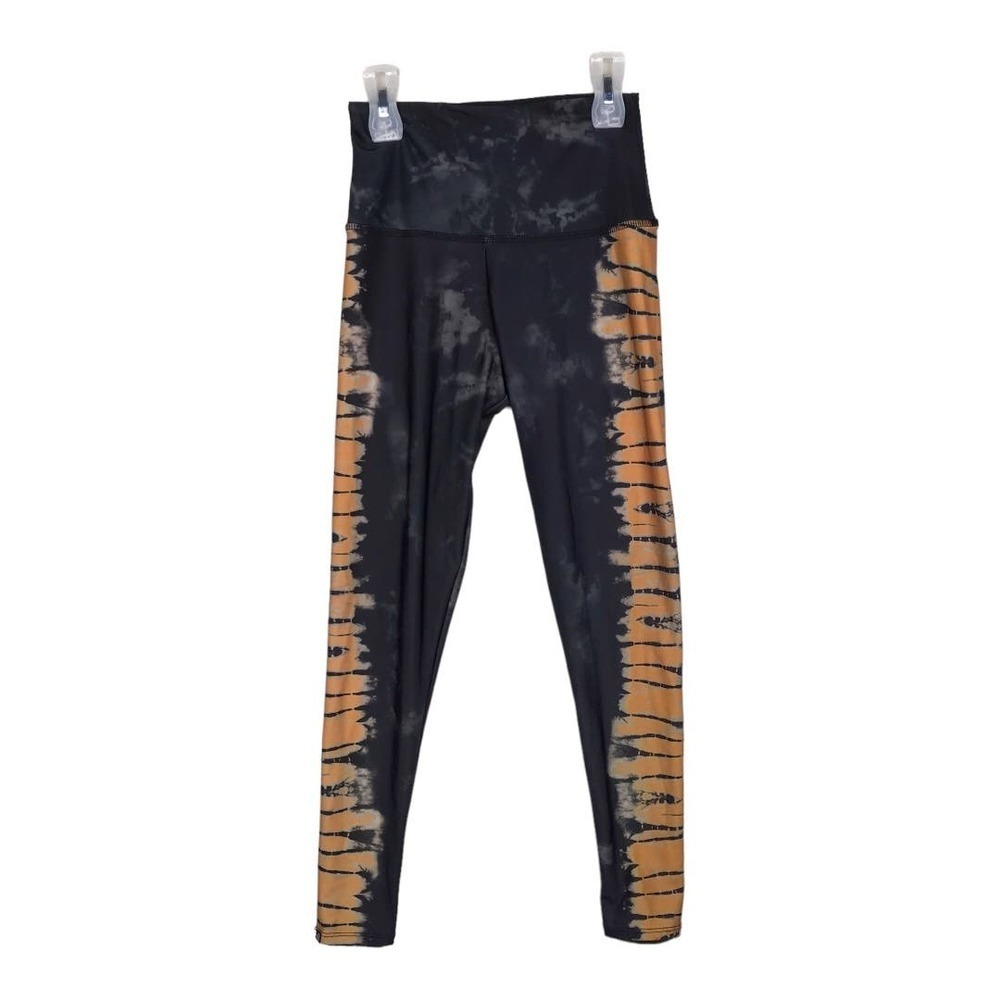 ONZIE Graphic High Rise Midi in Bronze Tie Dye Yoga Leggings Women's Size XS